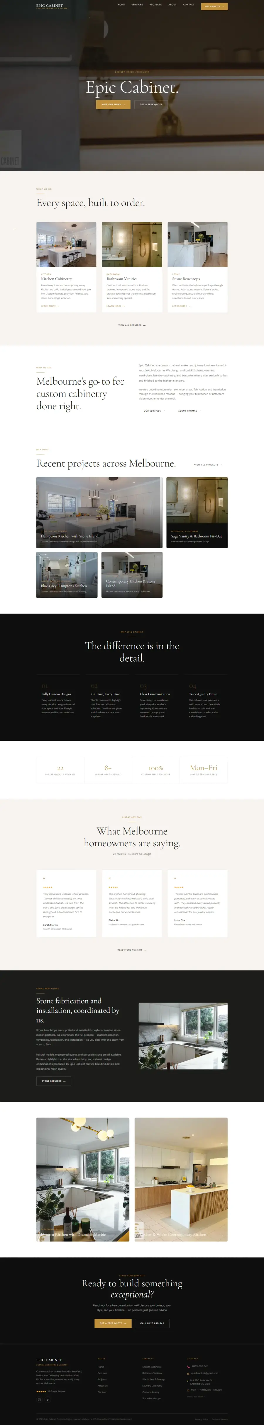 Epic Cabinets website