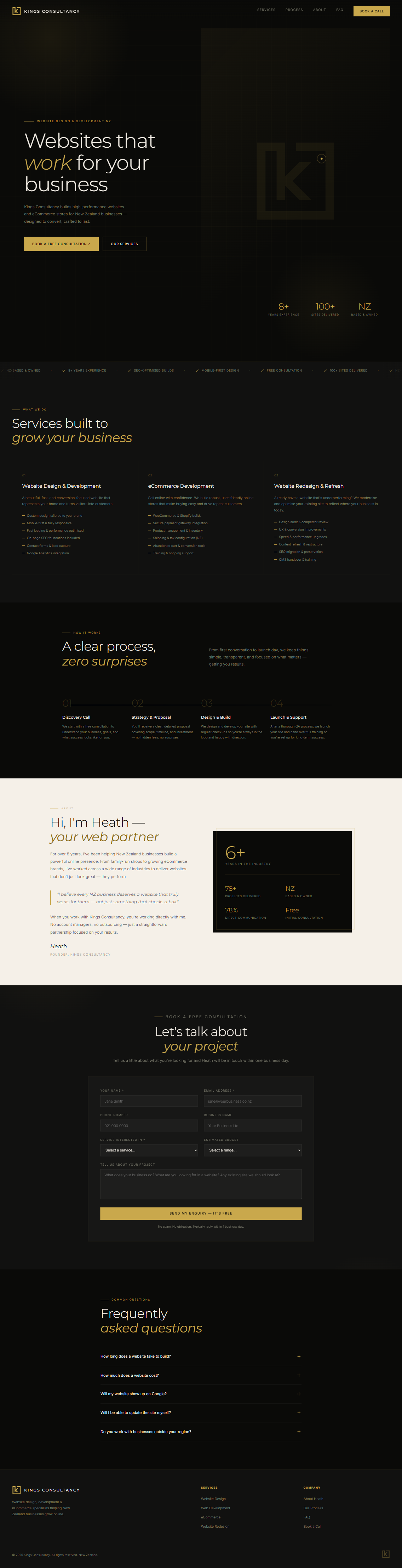 Kings Consultancy website screenshot