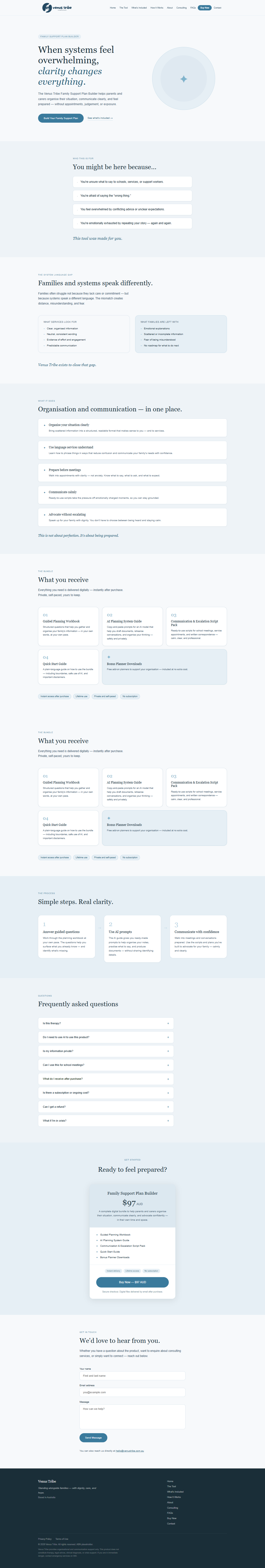 Venus Tribe website screenshot